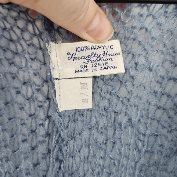 Specialty House Fashion Womens Kimono Wrap Sweater Size S/M Light Blue Dainty - Picture 5 of 8